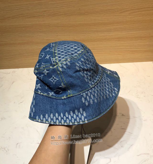 LV男女同款帽子 路易威登做舊牛仔漁夫帽遮陽帽  mm1578